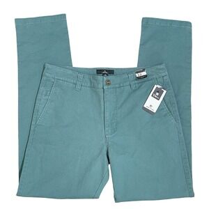 Rip Curl Epic Stretch Straight Fit Pants Mens 32 Teal Blue Green Chino NEW